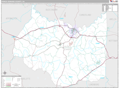 Prince Edward County, VA Digital Map Premium Style